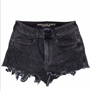 American Eagle Lace Black Shorts Size 6